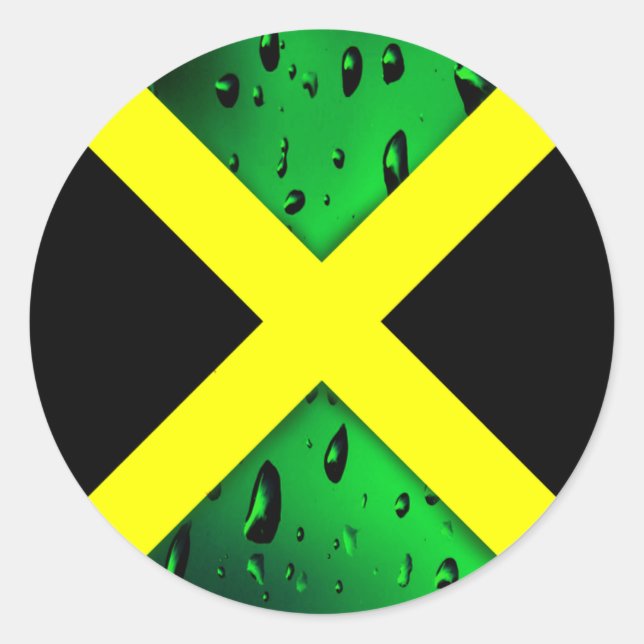 Sticker rond du drapeau de la Jamaïque (Devant)