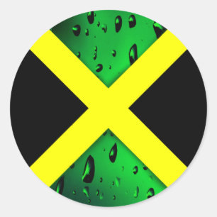 Sticker rond du drapeau de la Jamaïque