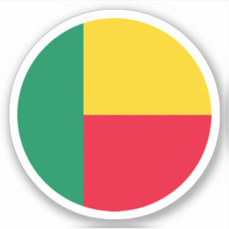 Sticker rond du drapeau du Bénin