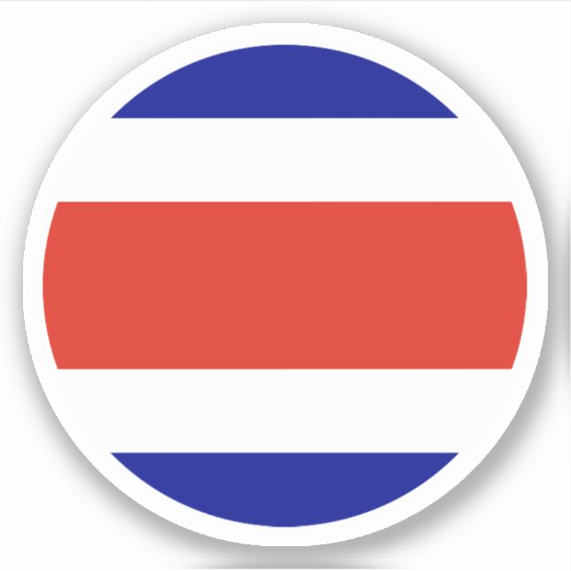 Sticker rond du drapeau du Costa Rica (Devant)