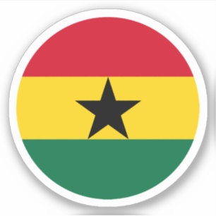 Sticker rond du drapeau du Ghana