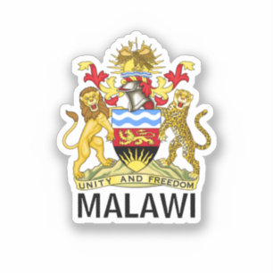 Sticker rond du drapeau du Malawi classique