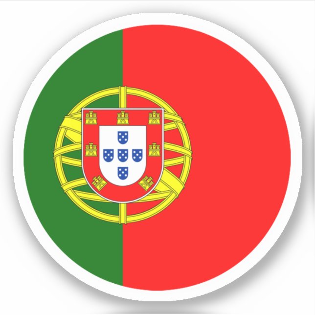 Sticker rond du drapeau du Portugal (Devant)