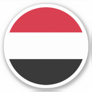 Sticker rond du drapeau du Yémen