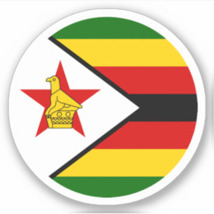 Sticker rond du drapeau du Zimbabwe