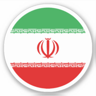 Sticker rond du drapeau iranien