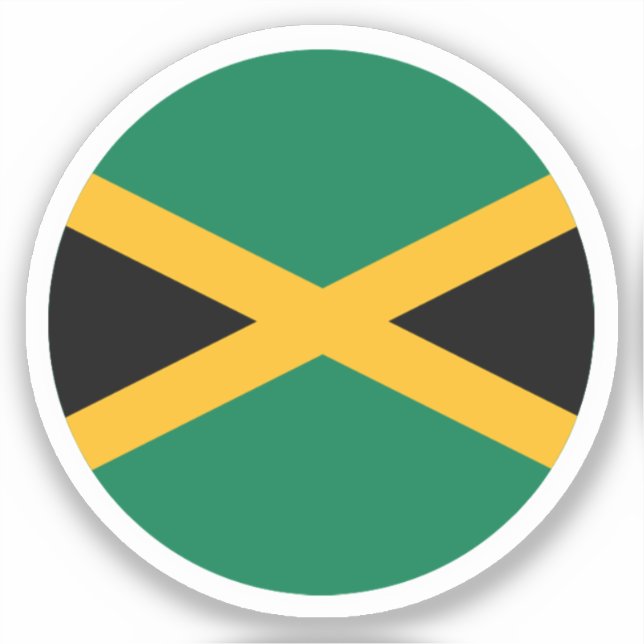 Sticker rond du drapeau jamaïcain (Recto)
