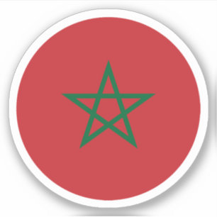 Sticker rond du drapeau marocain