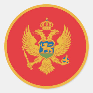Sticker rond du drapeau monténégrin classique