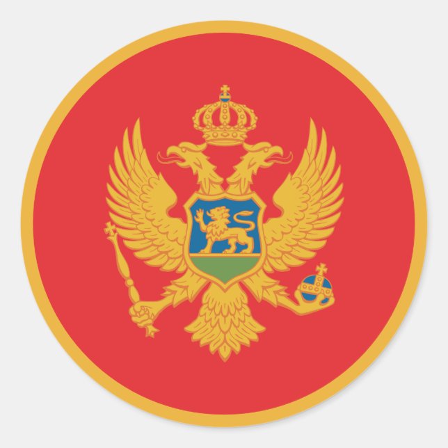Sticker rond du drapeau monténégrin classique (Devant)