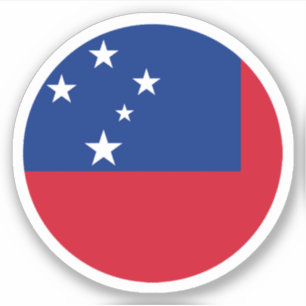 Sticker rond du drapeau Samoa