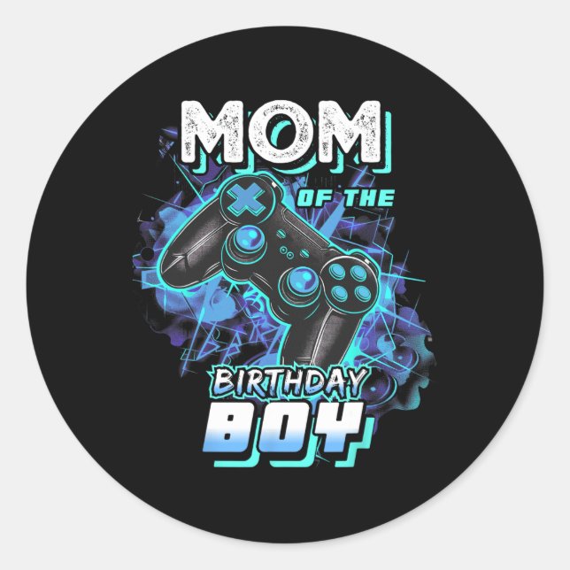 Sticker Rond Du Jeu Vidéo Correspondant Garçon Anniversaire P (Devant)