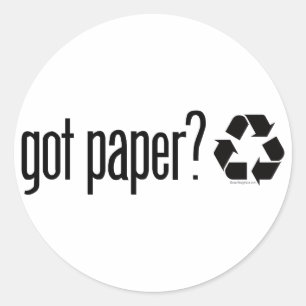 Sticker Rond du papier ?Panneau de recyclage