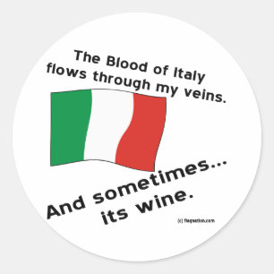 Sticker Rond Du sang italien coule dans les veines parfois du v