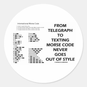 Sticker Rond Du Telegraph Au Texte Du Code Morse Jamais Style