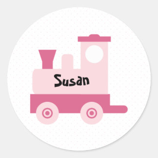 Sticker rond du train pour bébé rose