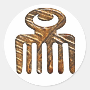 Sticker Rond Duafe. Symbole d'Adinkra d'Africain de beauté