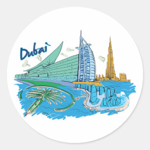 Sticker Rond Dubaï