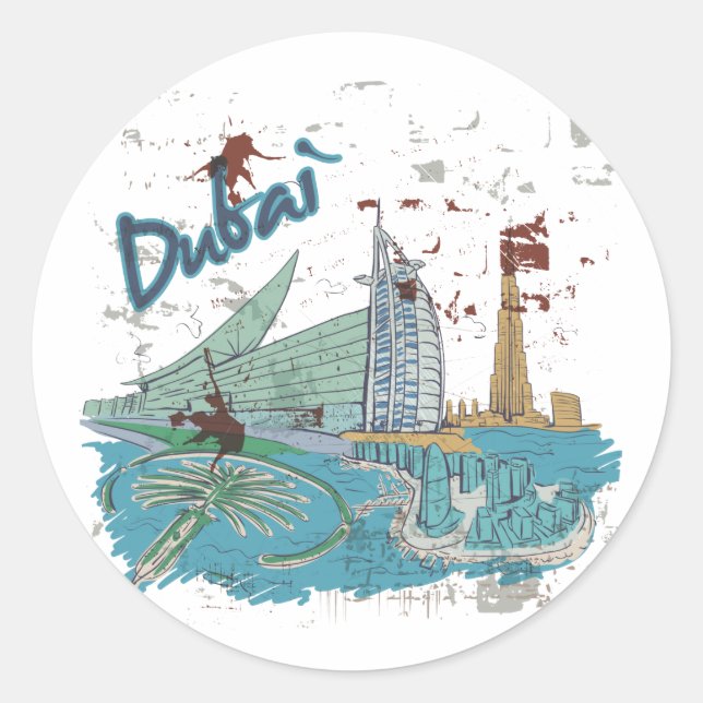 Sticker Rond Dubaï (Devant)