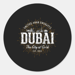 Sticker Rond Dubai Émirats Arabes Unis Style Dubai