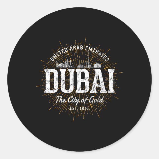 Sticker Rond Dubai Émirats Arabes Unis Style Dubai (Devant)