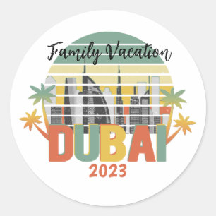 Sticker Rond Dubaï Travel Tourist Vacances Group
