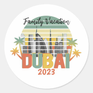 Sticker Rond Dubaï Travel Tourist Vacances Group