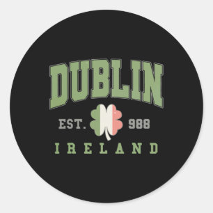 Sticker Rond Dublin Ireland College University St. Patricks Day