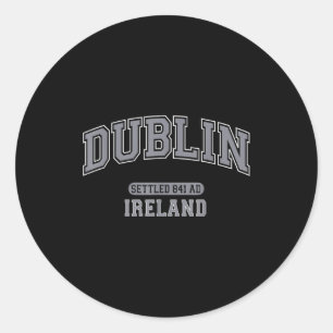 Sticker Rond Dublin irlande installé 841 après-jc vintage sport