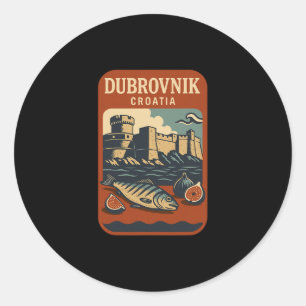 Sticker Rond Dubrovnik Croatie Souvenir Nourriture Croate Et Vo
