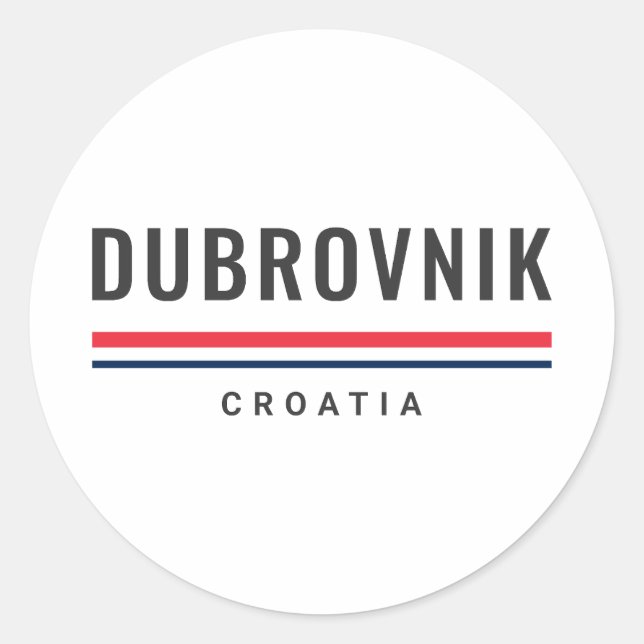 Sticker Rond Dubrovnik Ville Croatie (Devant)