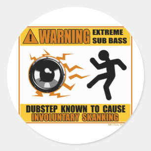 Sticker Rond DUBSTEP Avertissement Extrême basse