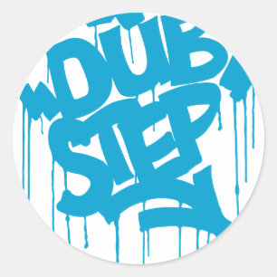 Sticker Rond Dubstep FatCap bleu ciel
