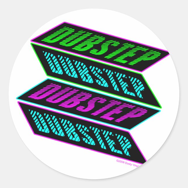 Sticker Rond DUBSTEP Neon (Devant)