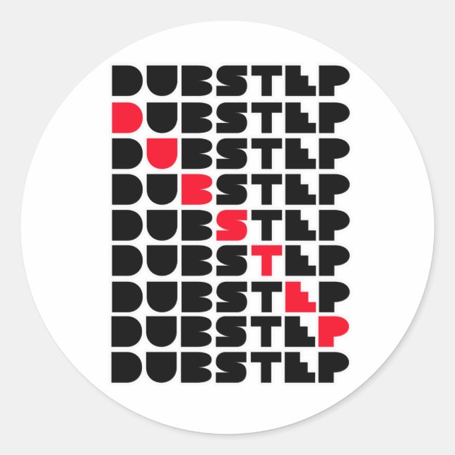 Sticker Rond Dubstep WALL filles garçons Dubstep music (Devant)