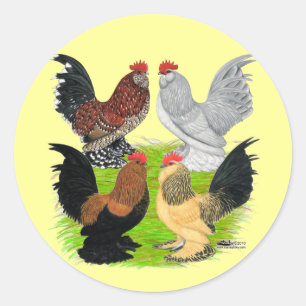 Sticker Rond D'Uccles Quatre Coqs