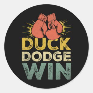 Sticker Rond Duck Dodge Win Boxer Sports Force Gymnase Athlète 