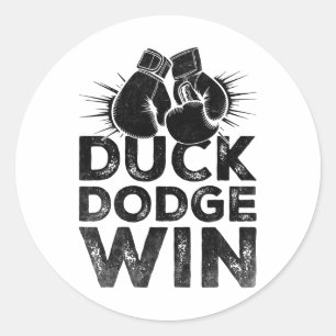 Sticker Rond Duck Dodge Win Boxer Sports Force Gymnase Athlète 
