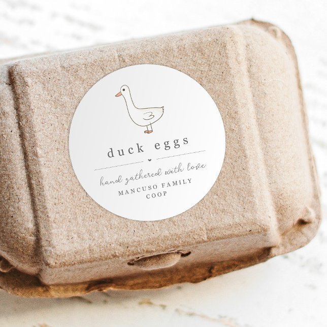 Sticker Rond Duck Egg Carton Label Personalize for Farm, Coop (Créateur téléchargé)