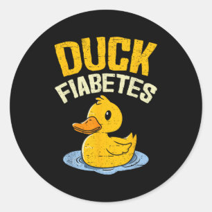 Sticker Rond Duck Fiabetes Drôle Canard Diabète Sensibilisation