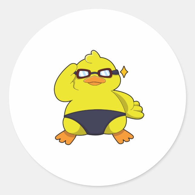Sticker Rond Duck with Sunglasses (Devant)