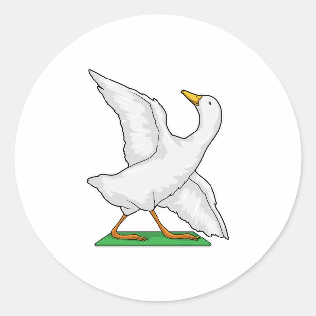 Sticker Rond Duck Yoga Méditation Fitness (Devant)
