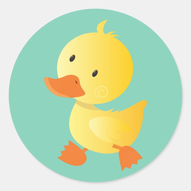 Sticker Rond Duckie de Cute (Devant)