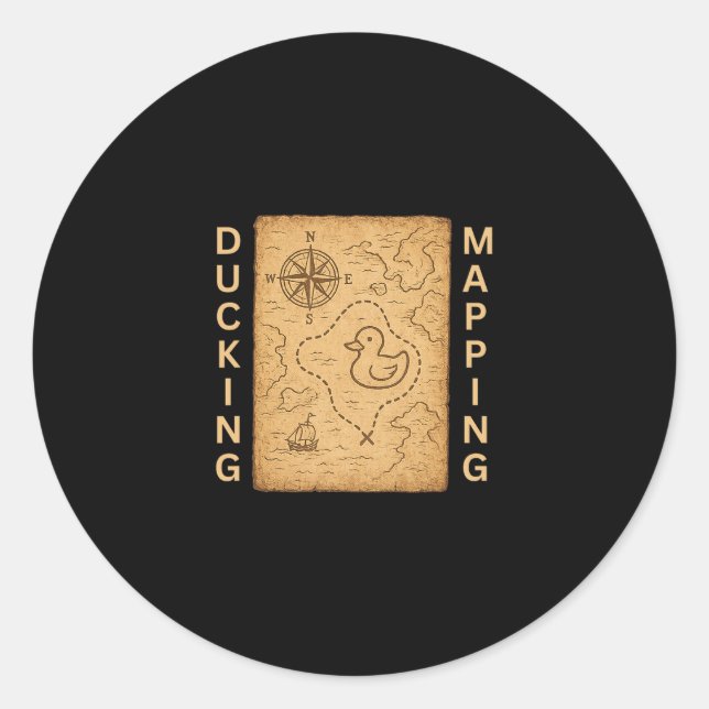 Sticker Rond Ducking Mapping Cruise Ducks Comp Nautical Chart F (Devant)
