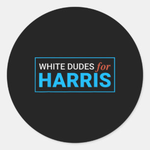 Sticker Rond Dudes For Harris Harris Waltz 2024 Election Kamala