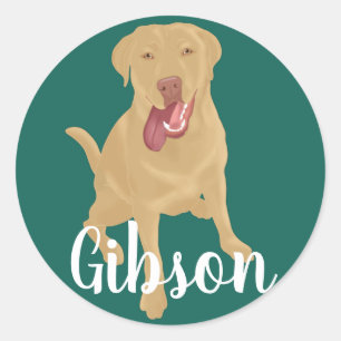 Sticker Rond Dudley Labrador