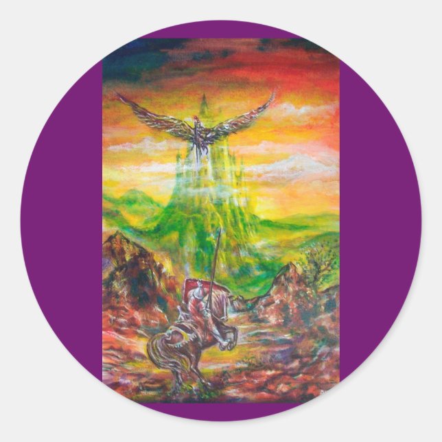 STICKER ROND DUEL MAGIQUE ENTRE BRADAMANT ET NEGROMANCER (Devant)