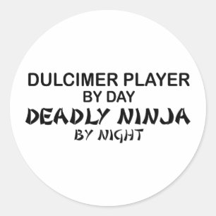 Sticker Rond Dulcimer Ninja mortel par nuit