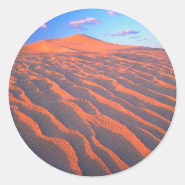 Sticker Rond Dumont Dunes, Dunes de sable et nuages (Devant)