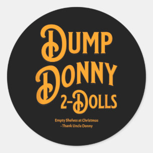 Sticker Rond Dump Donny 2 poupées deux poupées Trump Tarifs Hum